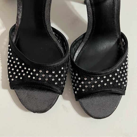 Zara Black RHINESTONE HEELED SANDALS LIMITED EDITION - Picture 9 of 13